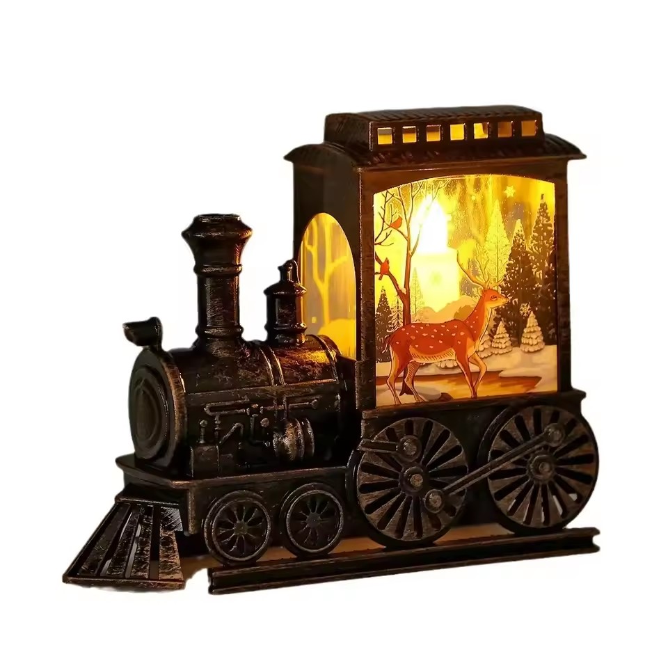 Model Kit Chainsaw Man - LED-Nachtlichter Vintage Tragbare Zug-Nachtlampe Batteriebetriebene Außen-Hängelaternen