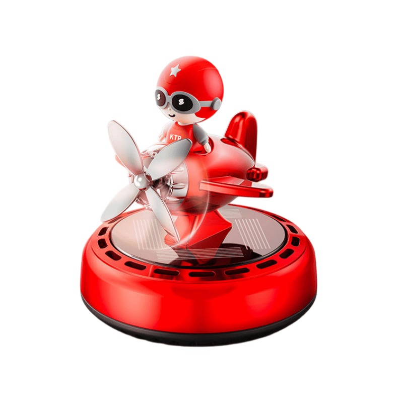 Model Kit Chainsaw Man - Solarbetriebene rotierende Pilotenfigur Flugzeug Auto Lufterfrischer