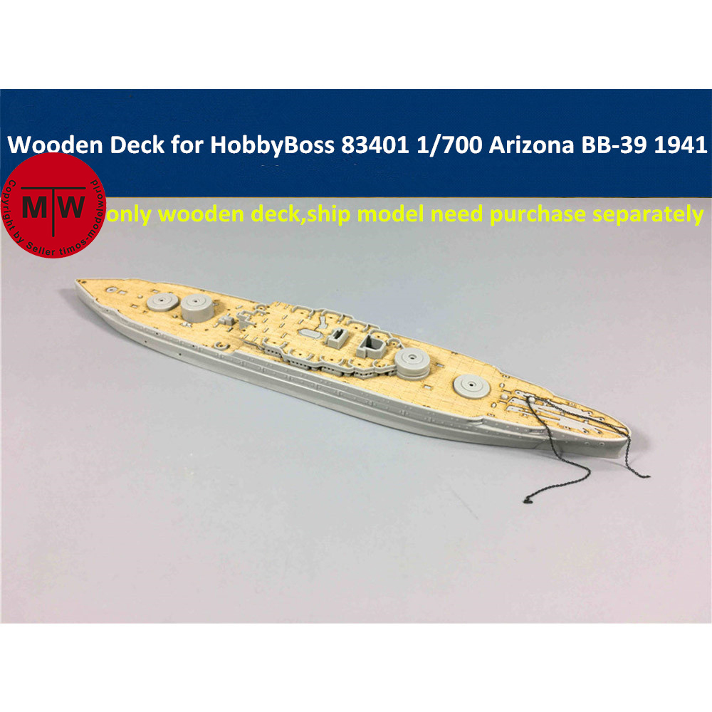 Model Kit Uss Arizona - Holzdeck im Maßstab 1:700 für HobbyBoss