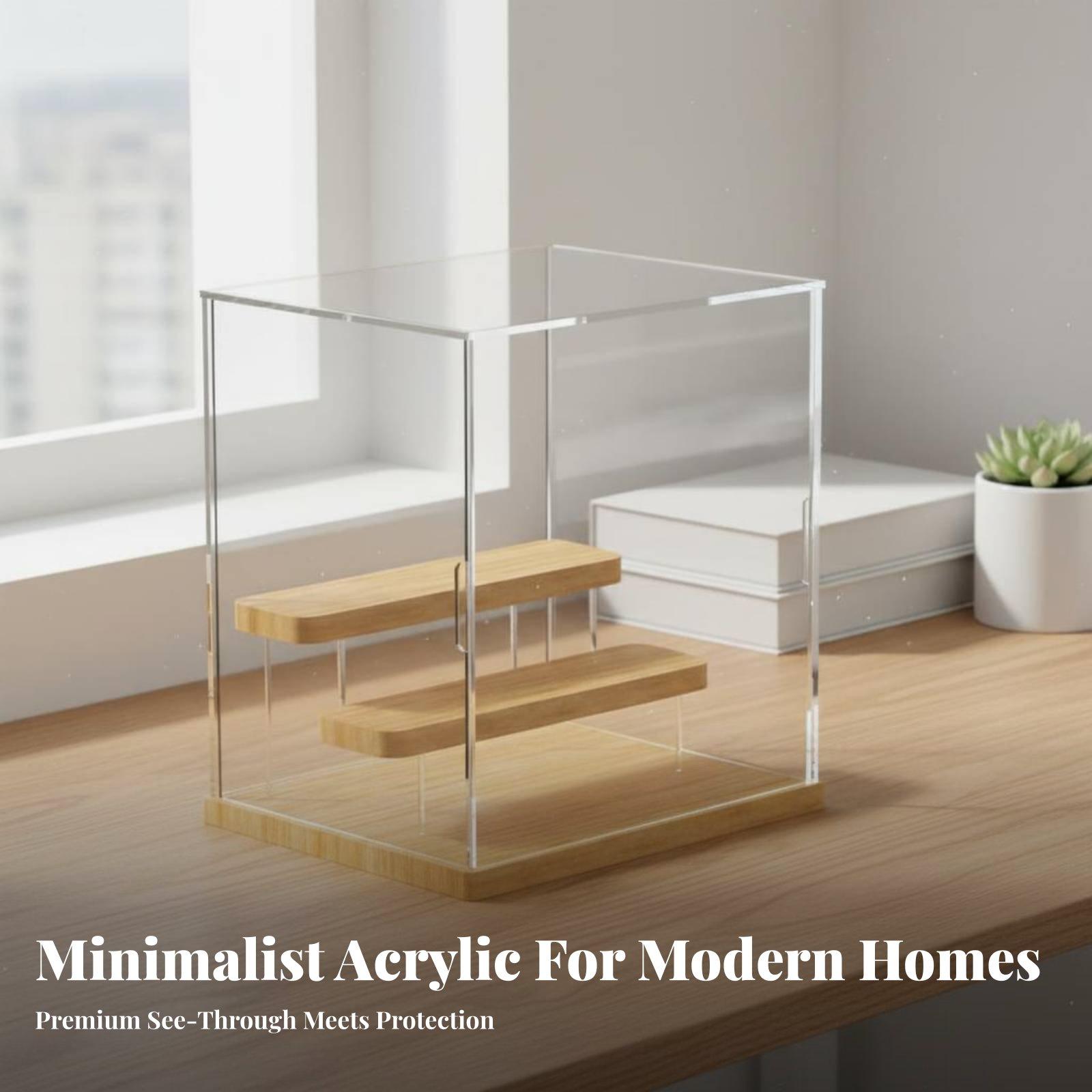 Klare Acryl-Vitrine mit Holz-E – Model Kit Display Case Bewertung und Preis