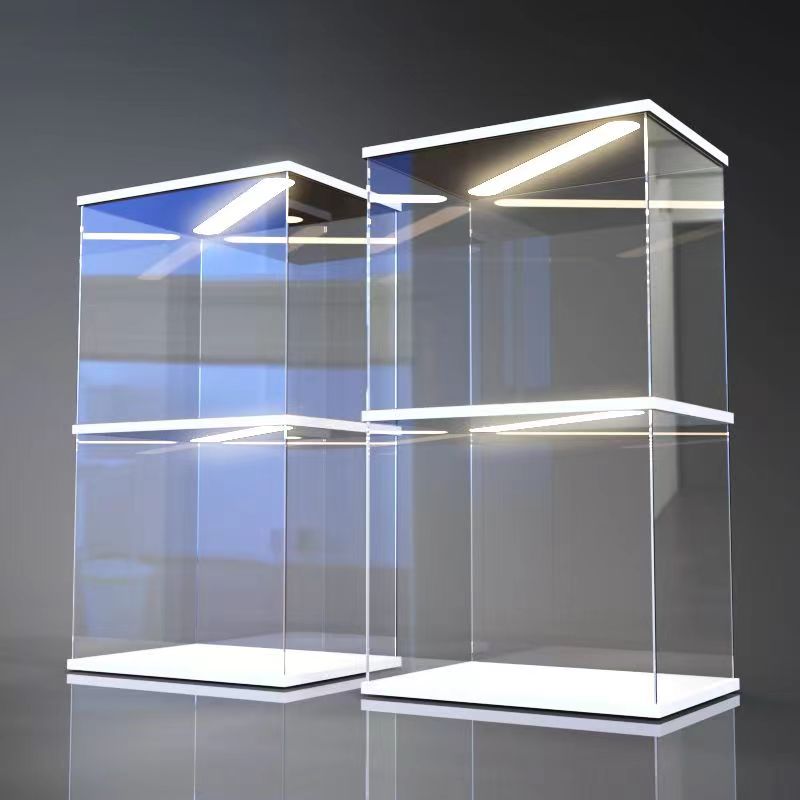 Premium weißer Chevron-Vitrine – Model Kit Display Case Bewertung und Preis